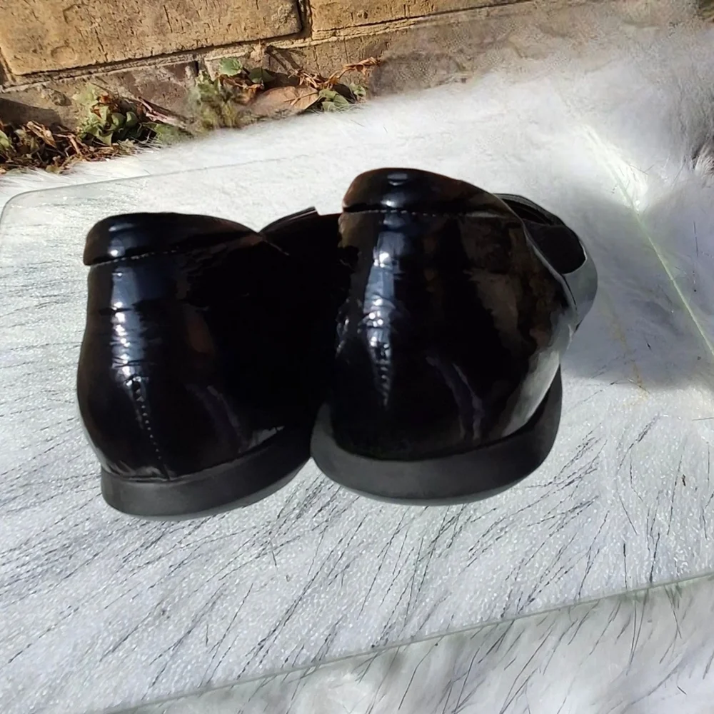 BeautiFeel Shoes Patent Cap Toe Leather Black Slip-on Heel Loafers Size 41/10 - Picture 13 of 16